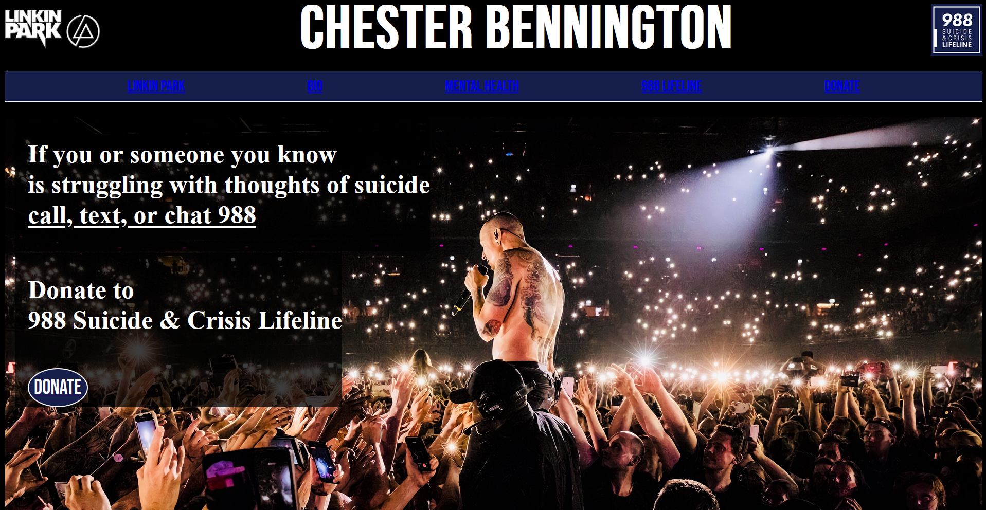 Chester Bennington Tribute Screenshot